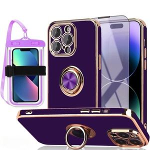 iPhone 14 pro max case 3 in Screen Protector Waterproof Shockproof kickstand